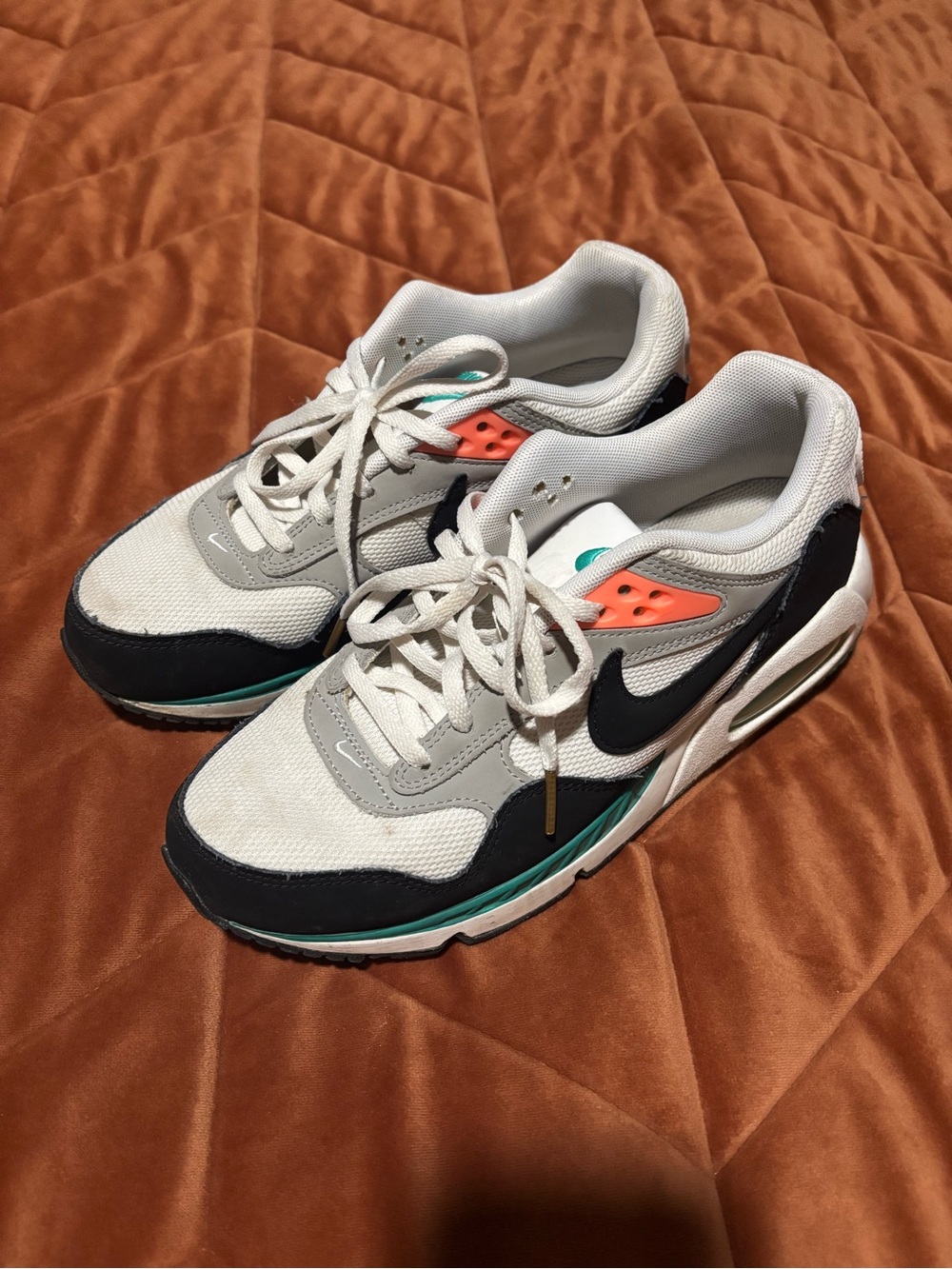 Nike Air Max White, Black, Teal & Coral Sneakers